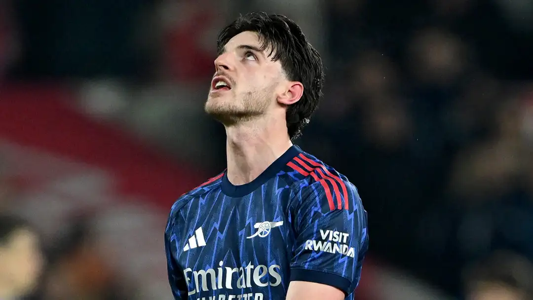 Declan Rice shows frustration after Arsenal draw with Nottingham Forest