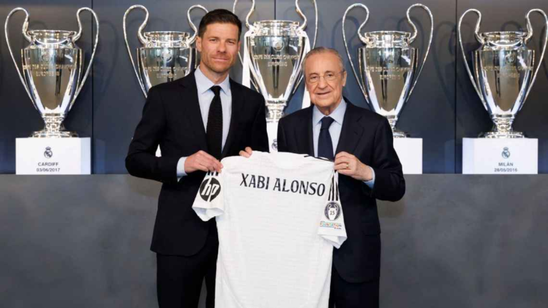 Xabi Alonso at the unveling as Real Madrid manager